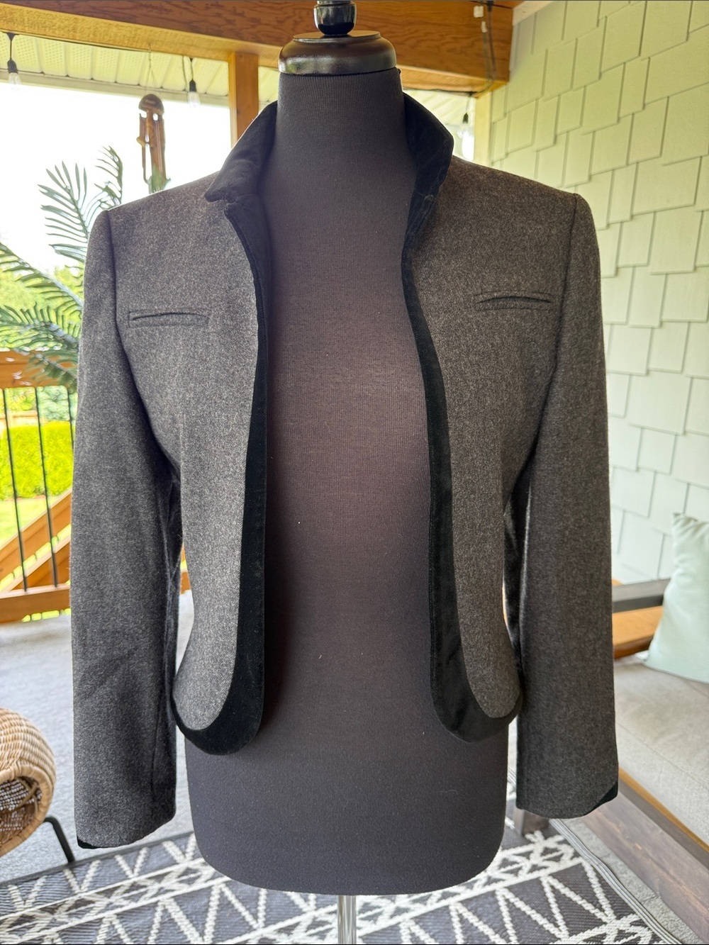Louis Feraud | Wool & Velvet Skirt Suit Set
